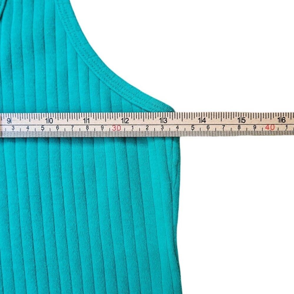 Esprit Ribbed Racerback Tank Top Aqua Medium - Picture 5 of 9